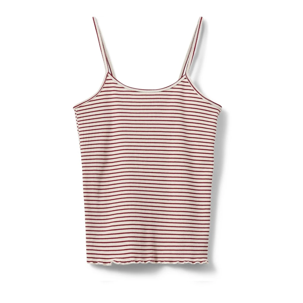 Sofie Schnoor Gestreepte Rode Top met Gerimpelde Zoom Multicolor Dames