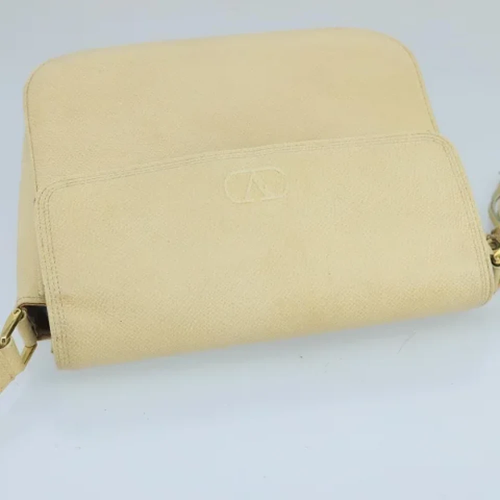 Valentino Vintage Pre-owned Leather shoulder-bags Beige Dames