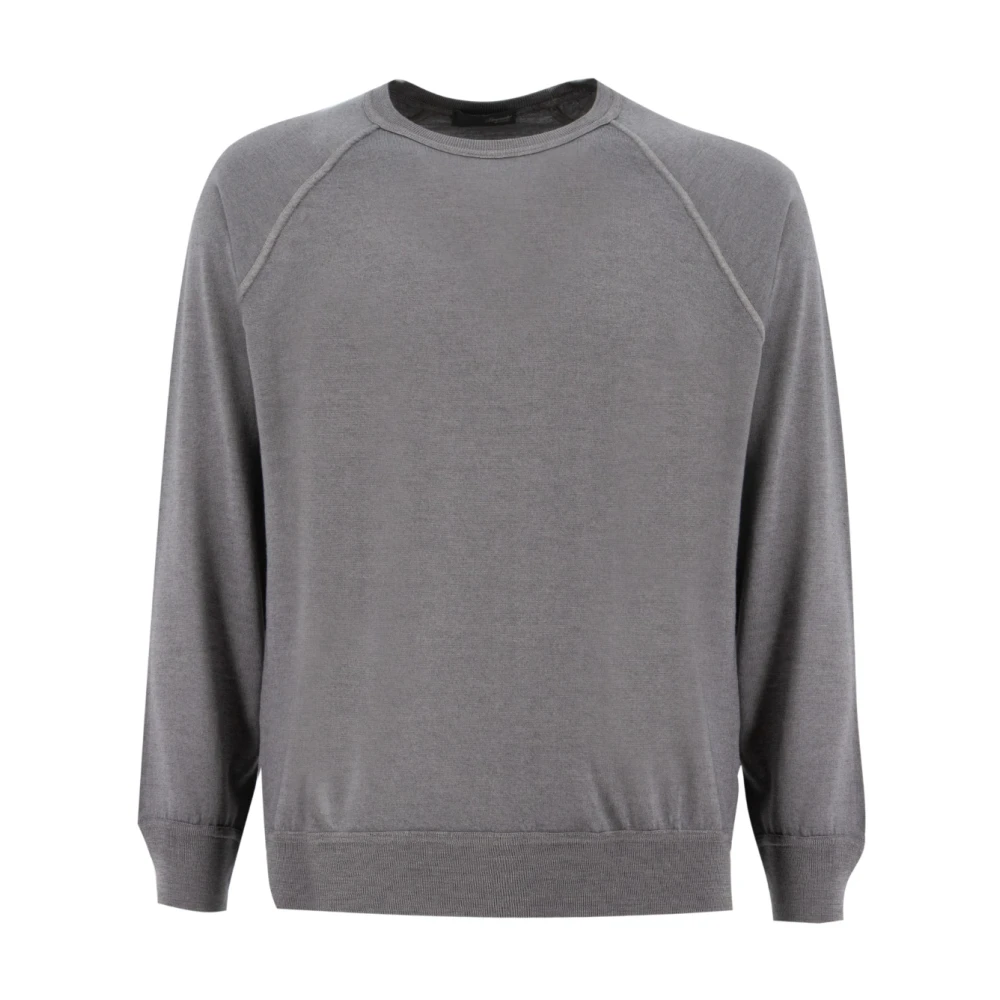 Drumohr Puur wol Raglanmouw Sweater Gray Heren