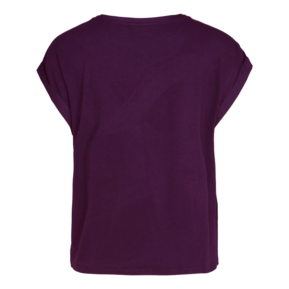 Vila Satin Top Dames T-Shirt Lente Zomer Purple Dames