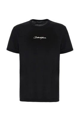 Logobroderad T-shirt med rund hals