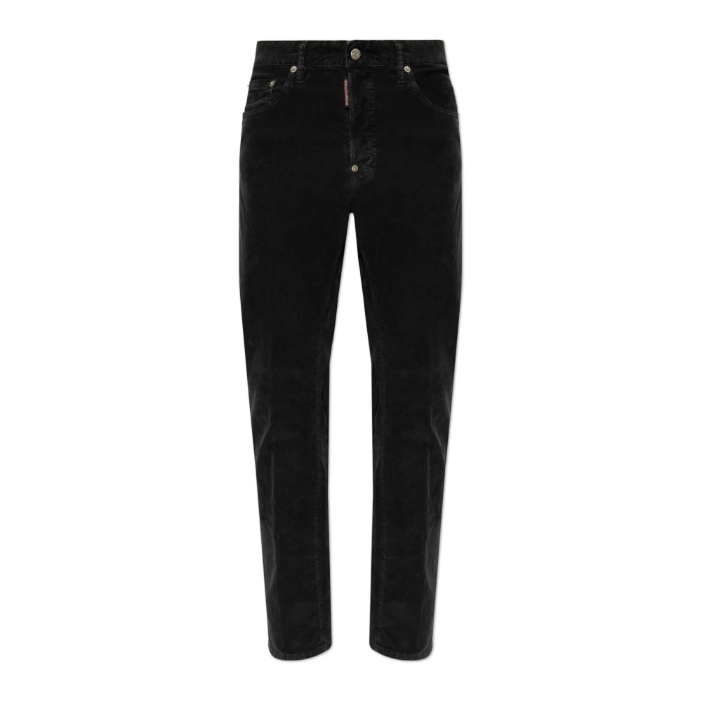 Dsquared2 Ribfluwelen broek 642 Black Heren