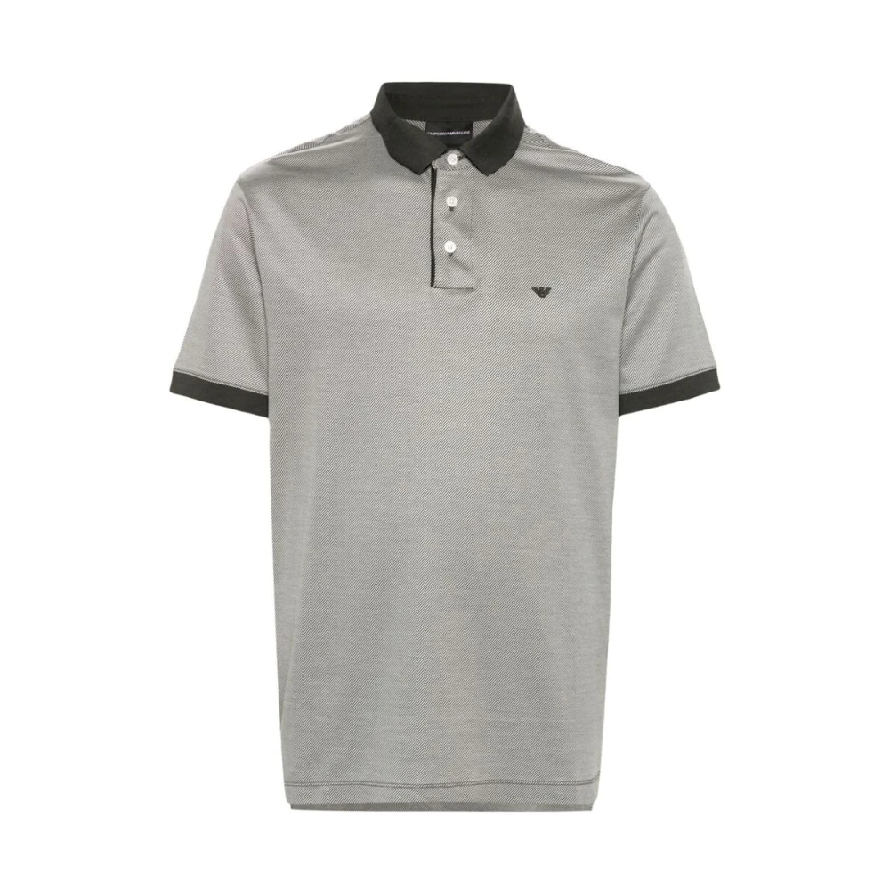 Emporio Armani Groen Gestreept Poloshirt Gray Heren