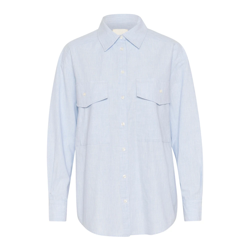 Part Two Windsurfer Overhemdblouse Lange Mouw Blue Dames