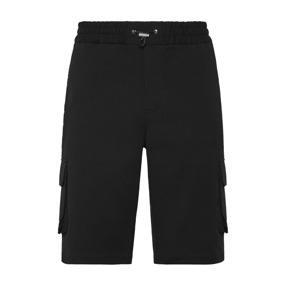 Philipp Plein Stijlvolle Denim Shorts voor Mannen Black Heren