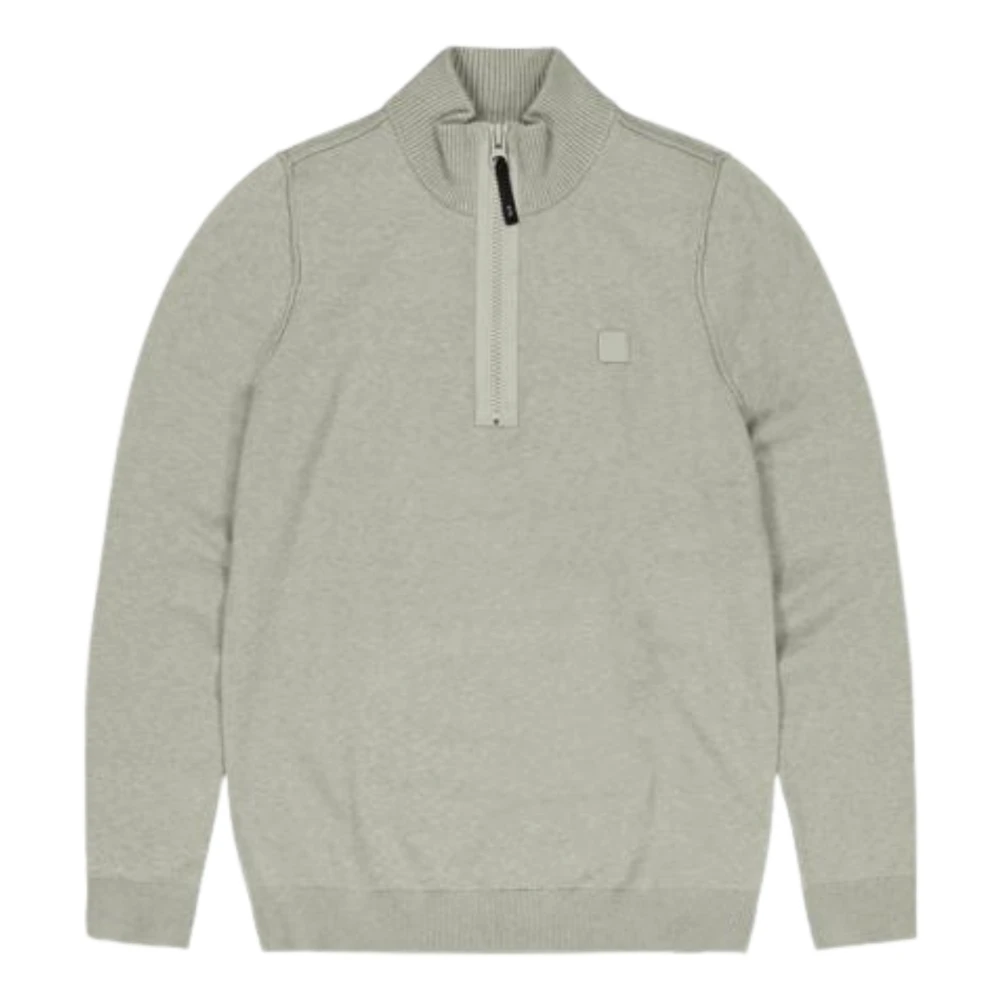 Butcher of Blue Groene Clifden Halfzip Trui Green Heren