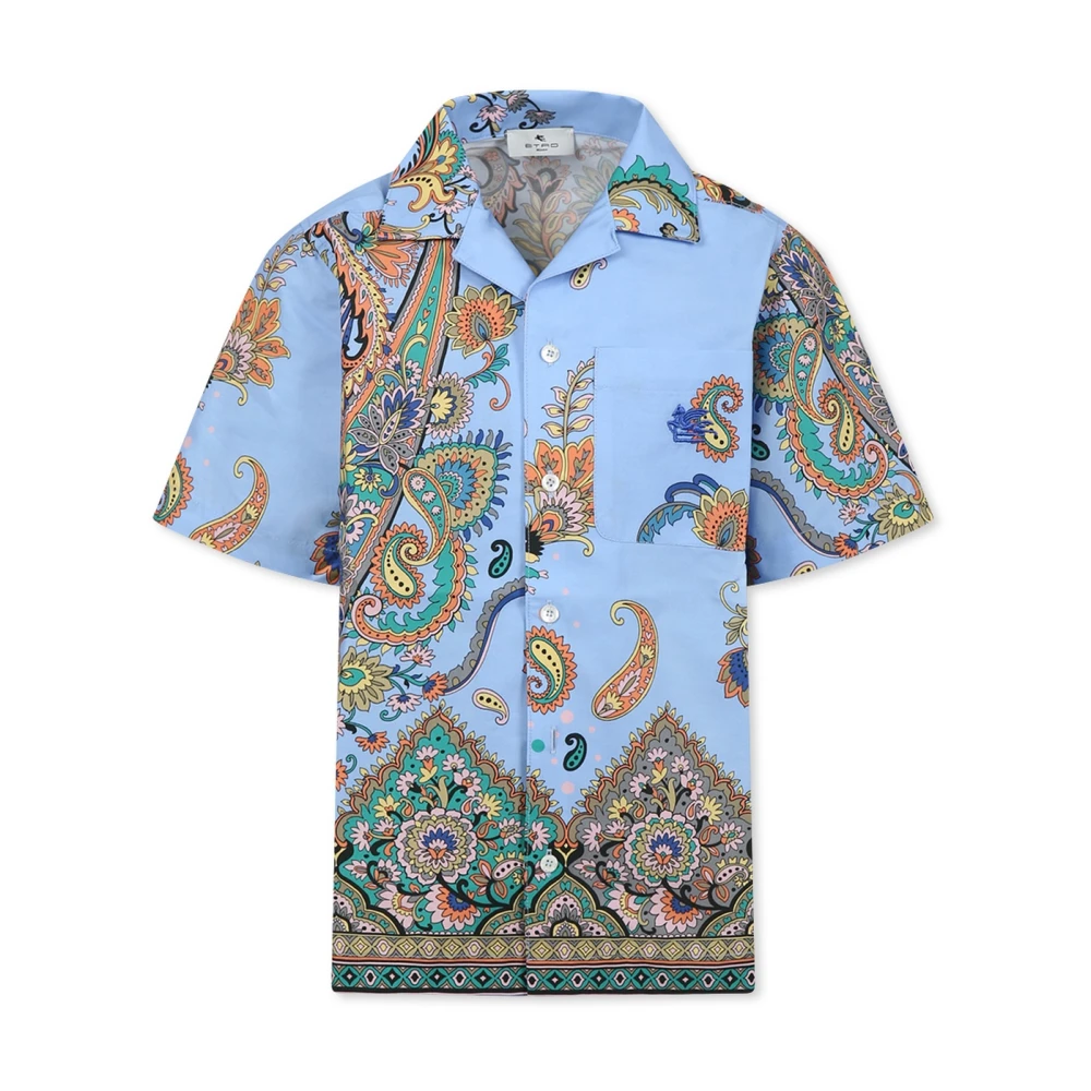 Etro Paisley Print Kortärmad Bomullsskjorta Multicolor, Pojke