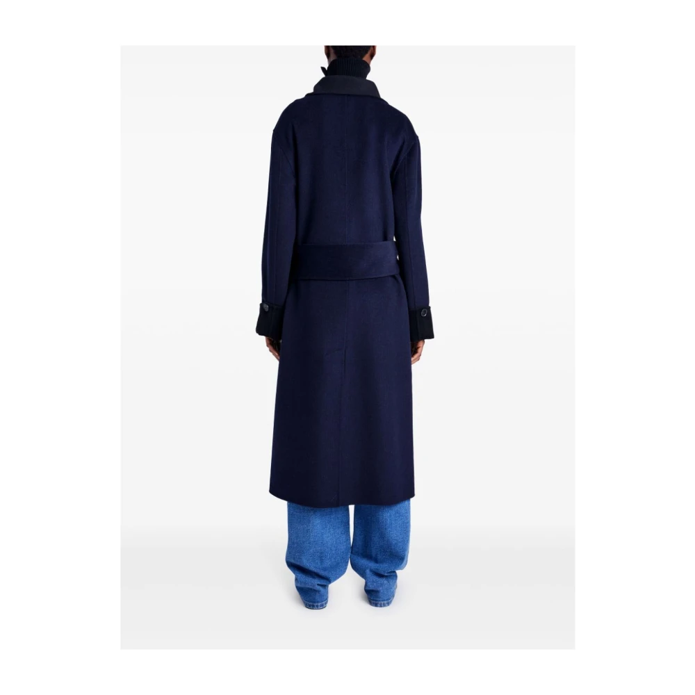 Proenza Schouler Pinstripe Melton Jas Elegante Wol Blue Dames