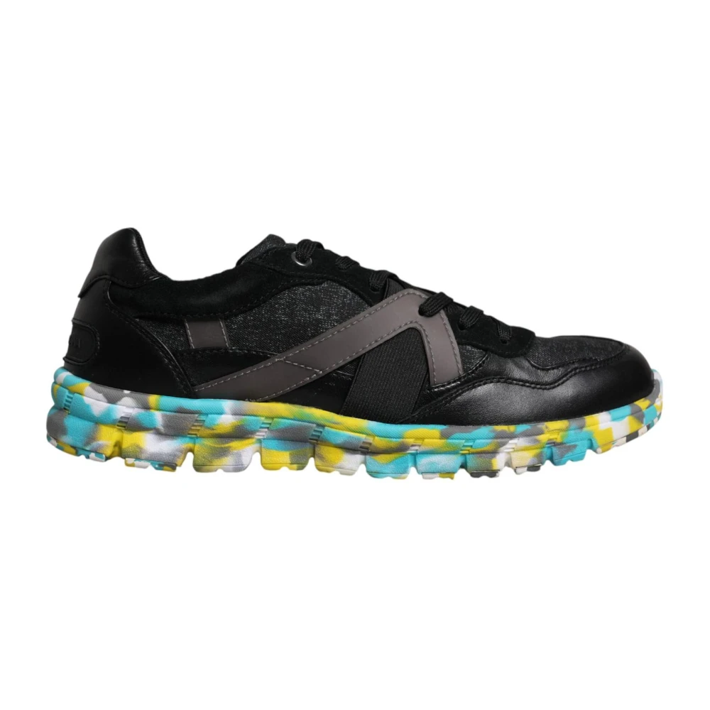 Dolce & Gabbana Men's Black Sneakers,, Logo Low Top Trainers Size 7