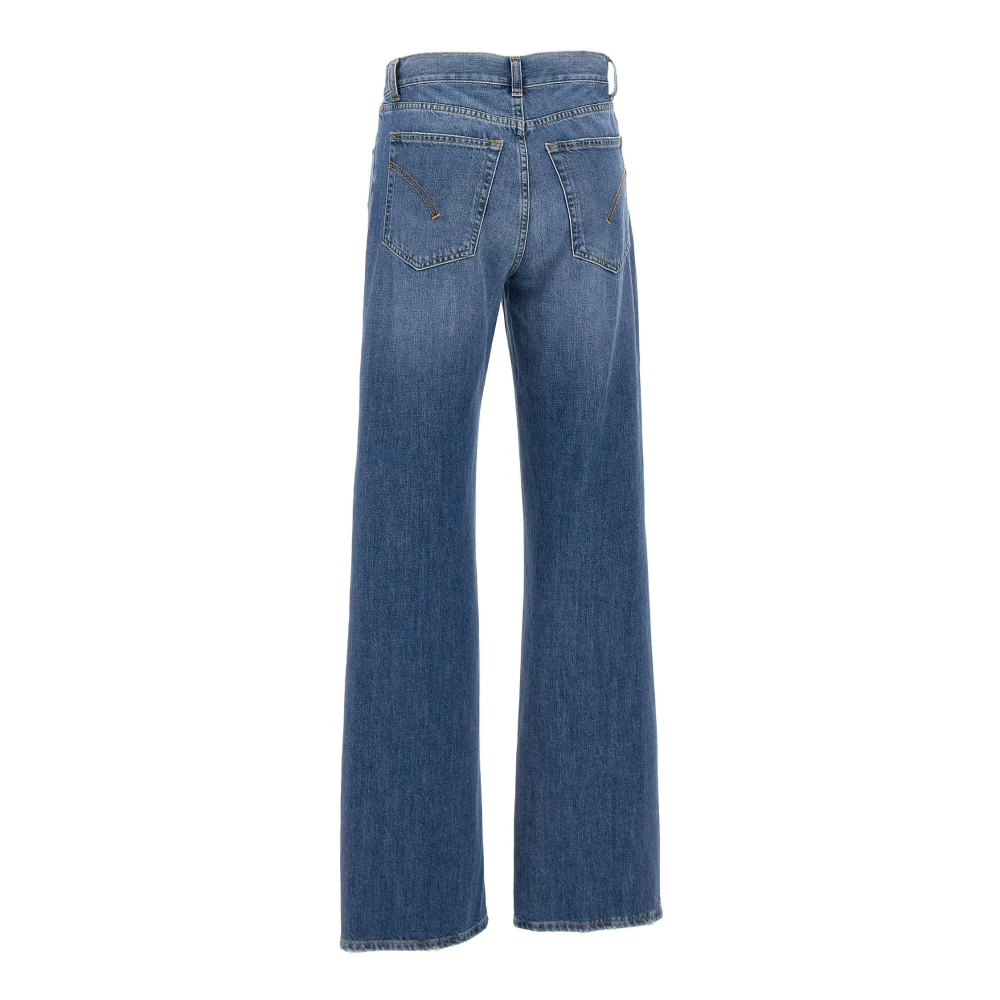 Dondup Mabel Dames Wide Leg Jeans Blue Dames