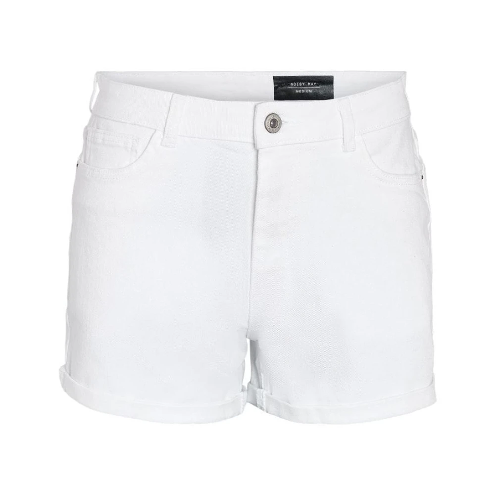Noisy May Denim Shorts Bright White Freewear White Dames