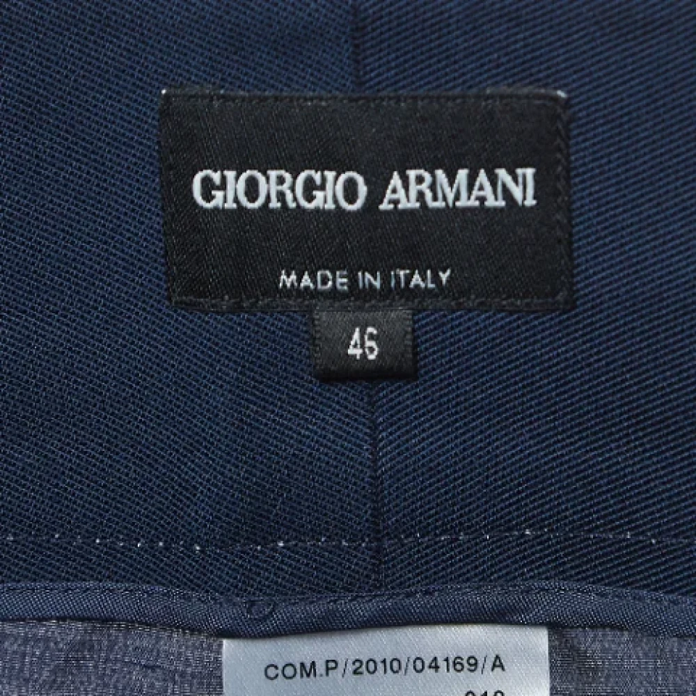 Armani Pre-owned Silk bottoms Blue Dames
