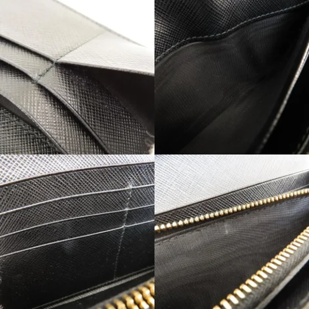 Prada Vintage Pre-owned Leather wallets Black Dames