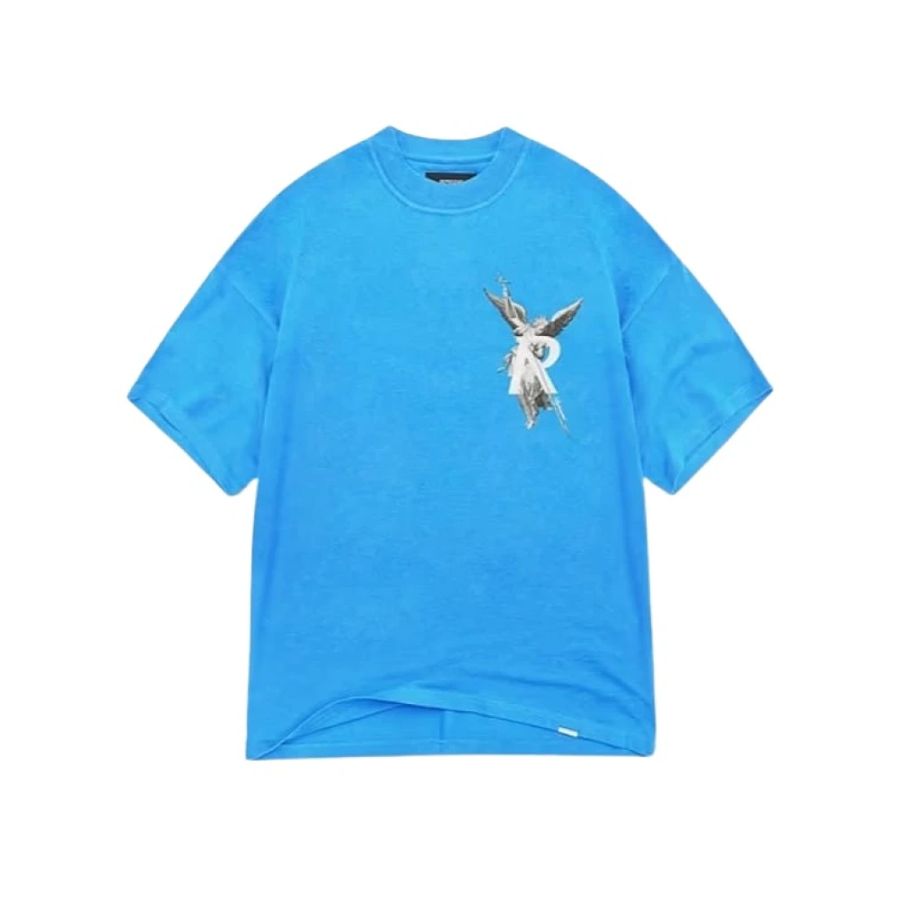 Represent Logo T-shirt Electric Blu Katoen Blue Heren