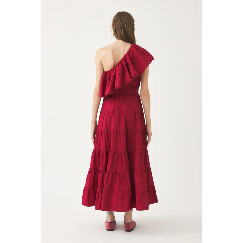 Antik batik Asymmetrische maxi-jurk Rodo Red Dames