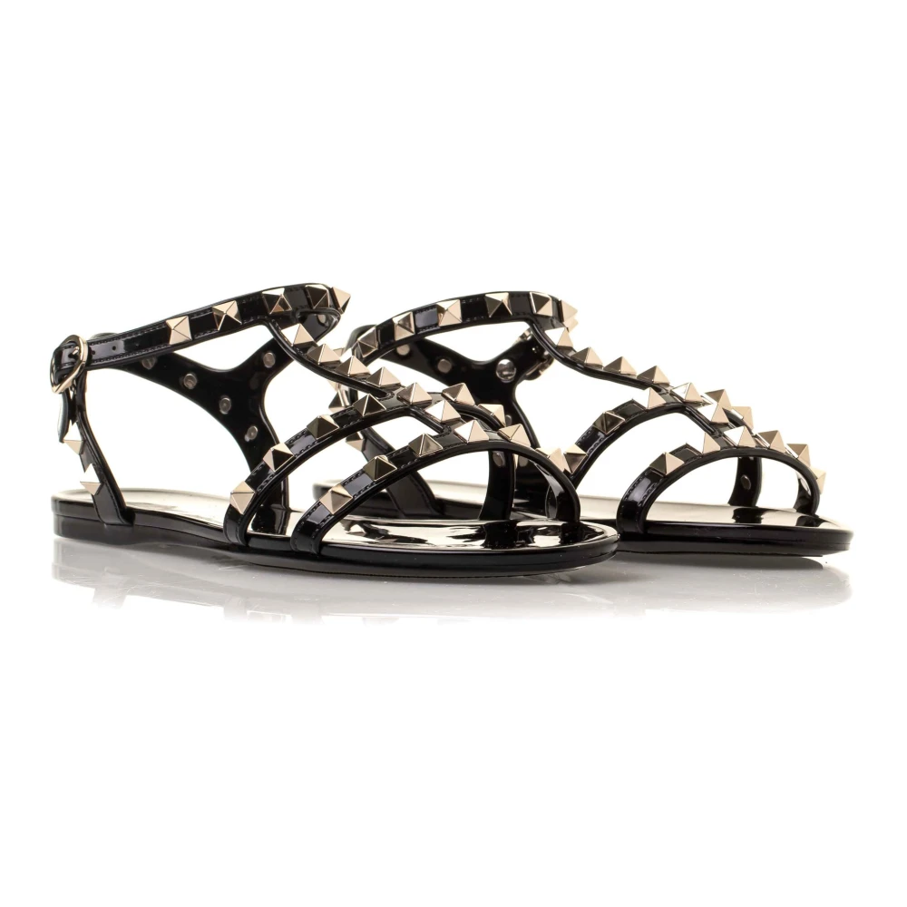 Valentino Garavani Platte sandalen Black Dames