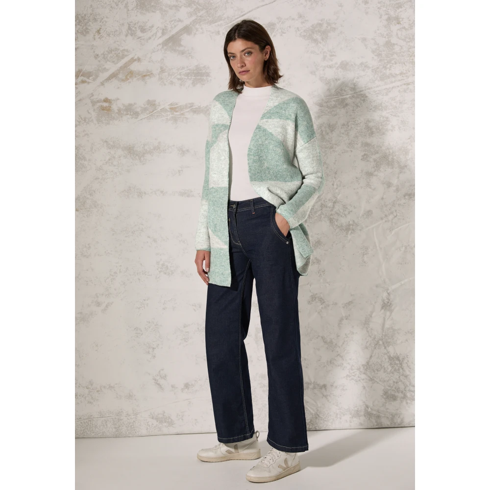 cecil Grafisch Patroon Lang Vest Green Dames