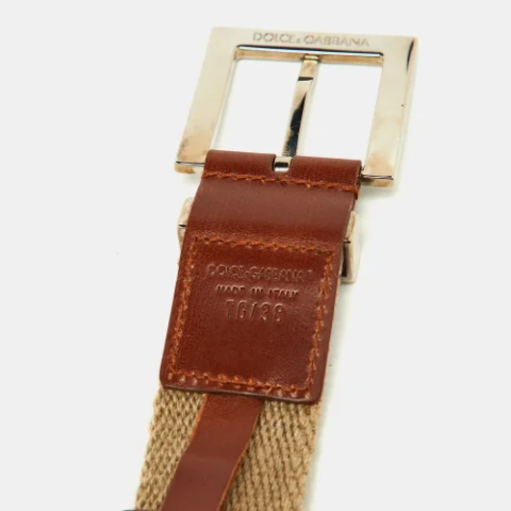 Dolce & Gabbana Pre-owned Leather belts Beige Dames