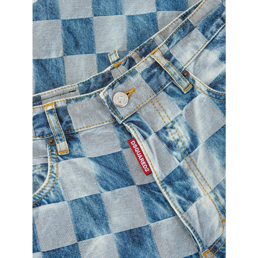 Dsquared2 Check San Diego Jeans Blue Dames