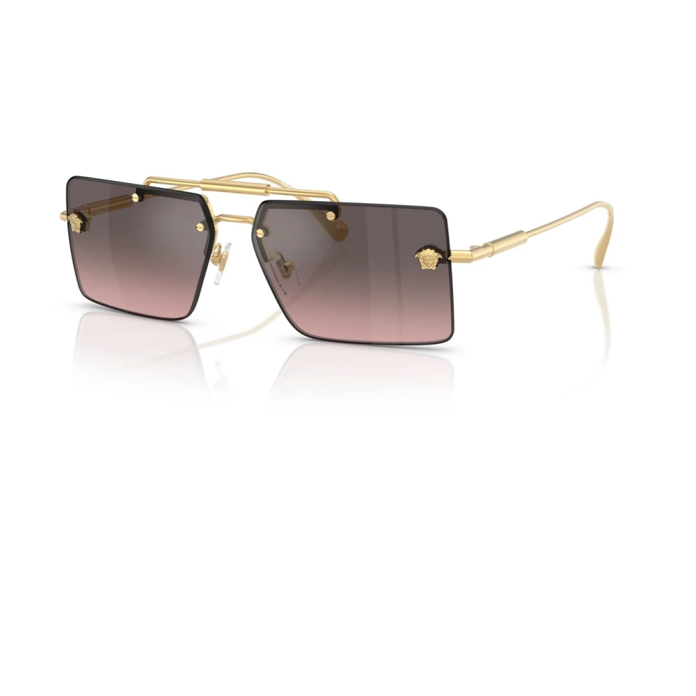Versace Gold Ve2245 100258 Woman Sunglasses Metal Squared Normal - Image 4