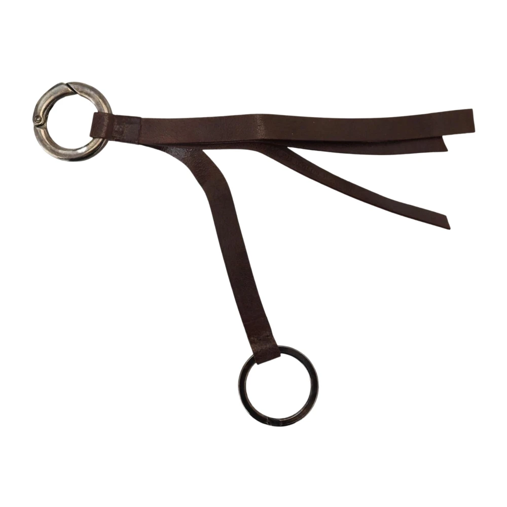 Costume National Women's Brown Engraved Metal Keychains Bag Charms - Keychains - One Size- Accessories