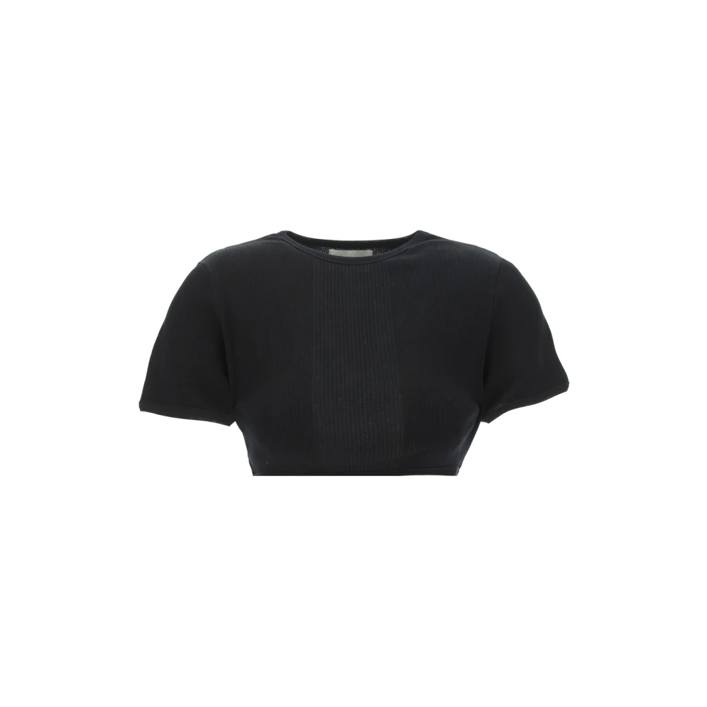 Loulou Studio Cropped Top M W IN Black Dames