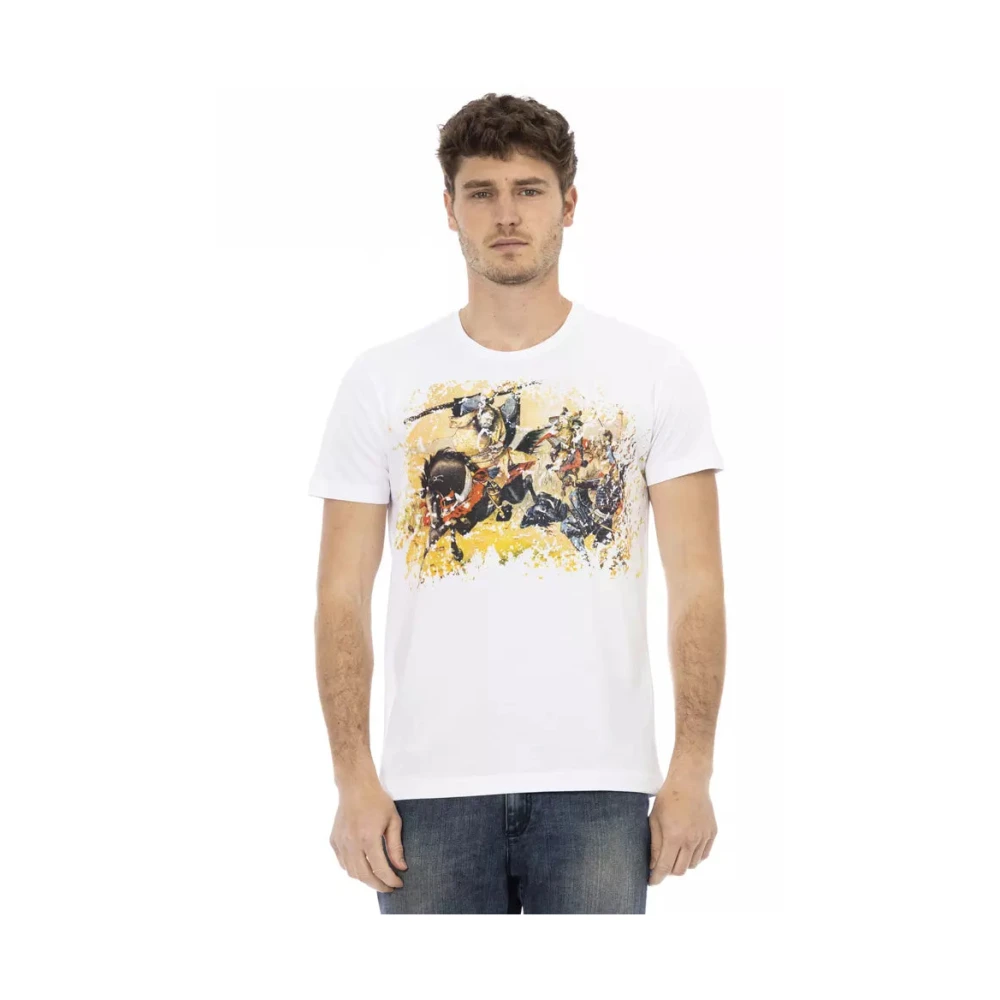 Trussardi Herr Vit Toppar Xl, Bomull, Action Bomull T-Shirt