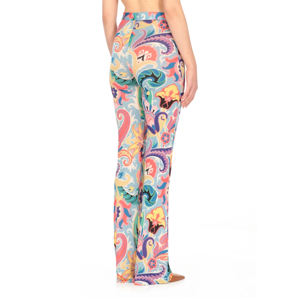 ETRO Bloemenpatroon Elastische Taille Broek Multicolor Dames
