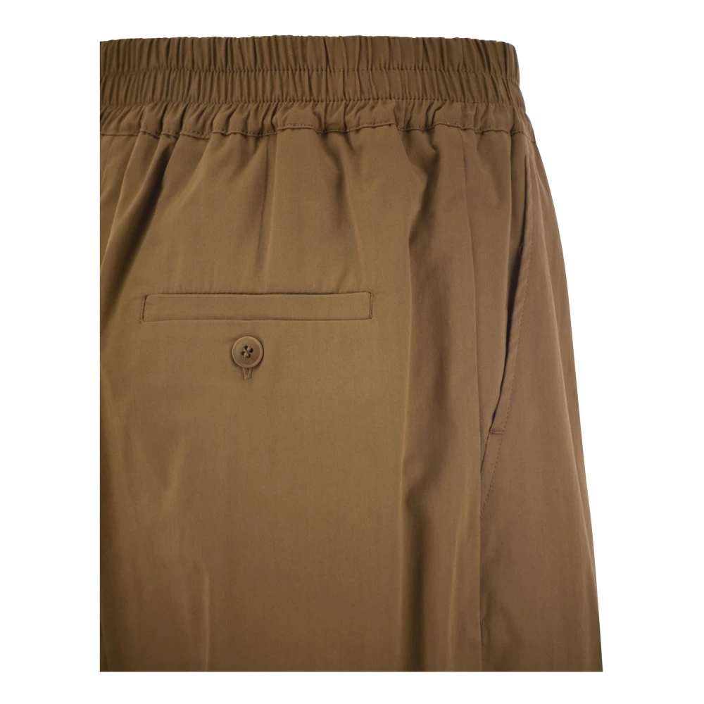 Max Mara Weekend Zachte katoenen broek met elastische tailleband Brown Dames