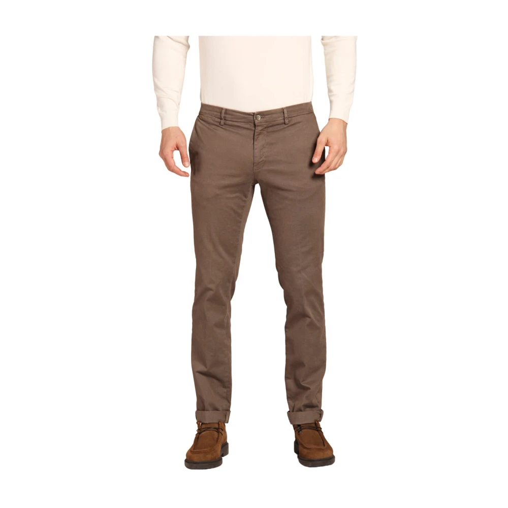 Mason's Gabardine Stretch Chino Broek Regular Fit Brown Heren