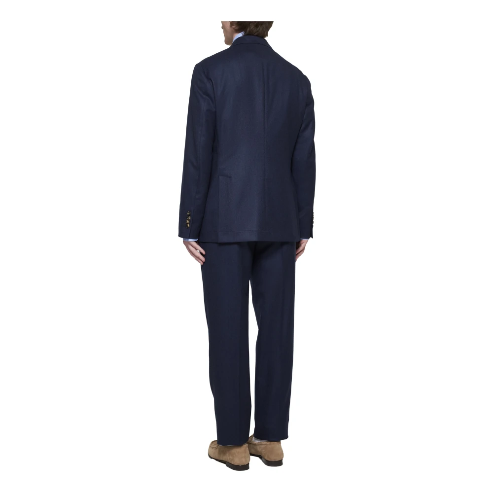 BRUNELLO CUCINELLI Navy Blauw Wollen Pak Blue Heren