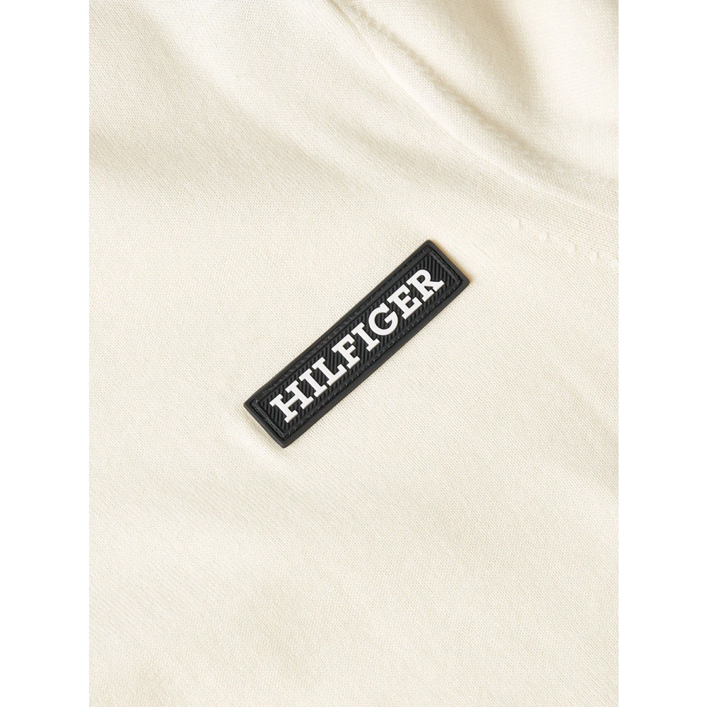 Tommy Hilfiger Witte Katoenen Trui voor Mannen Beige Heren