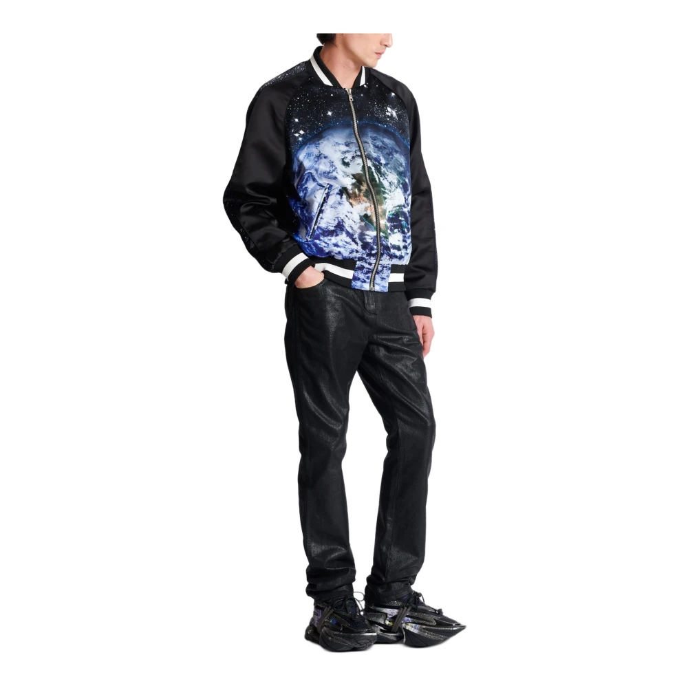 Balmain Gedrukte Earth and Stars bomberjack Multicolor Heren