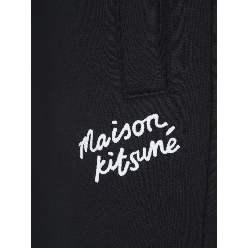 Maison Kitsuné Zwarte Comfort Joggingbroek Black Heren