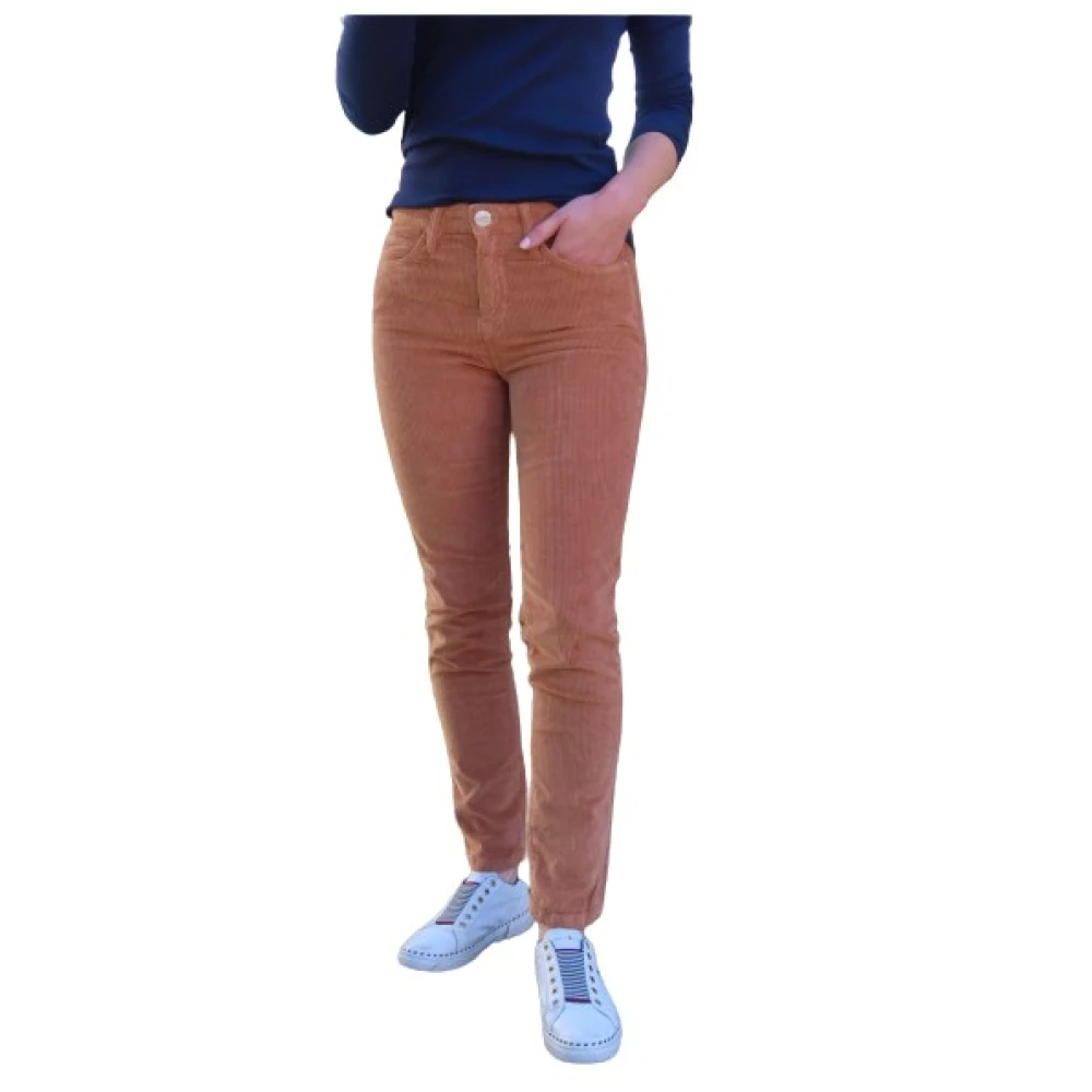 Islow Eryn Corduroy Slim Broek Brown Dames