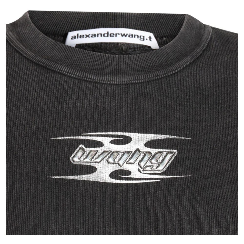 alexander wang Blade Logo Crewneck Sweatshirt Gray Dames