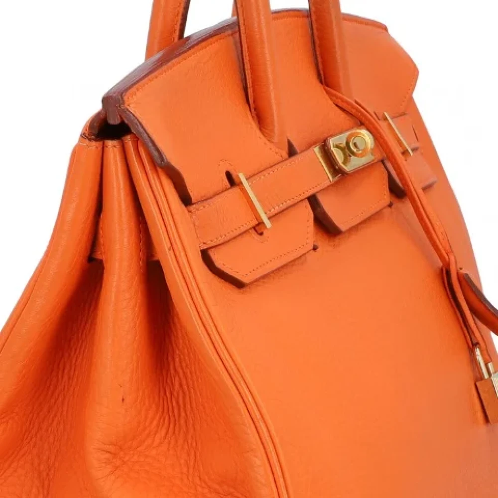 Hermès Vintage Pre-owned Leather handbags Orange Dames