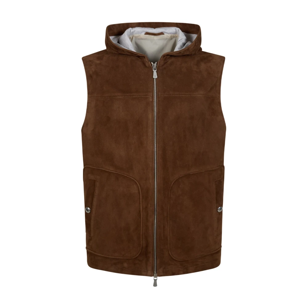 Eleventy Brun Hooded Gilet