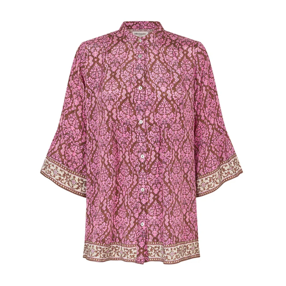 Lollys Laundry Luchtige en verfijnde Polkall Shirt Roze Pink Dames