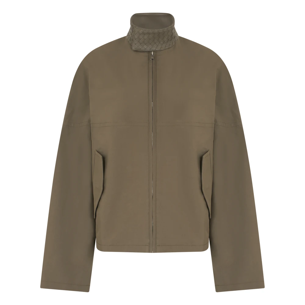 Bottega Veneta Men's Gray Light Jackets, L, Compact Cotton Jacket