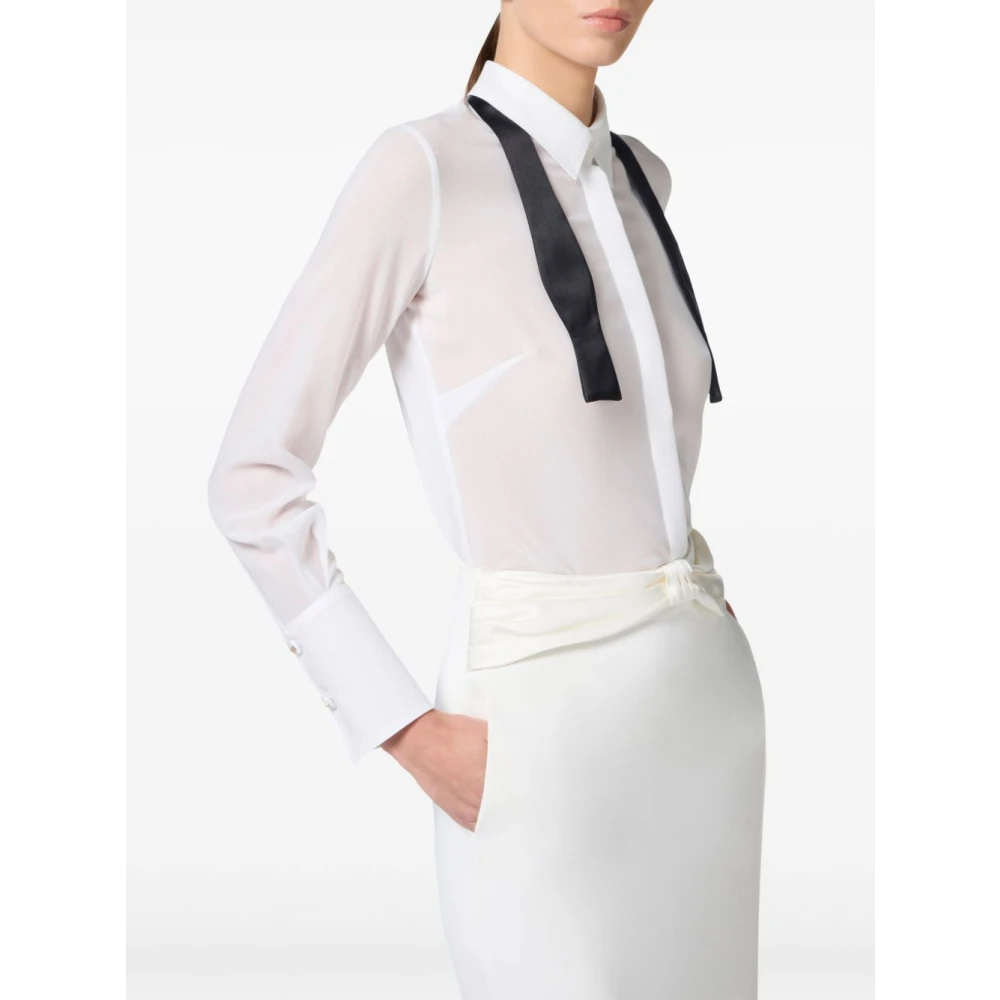 Elisabetta Franchi Witte Blouse voor Vrouwen Elegante Stijl White Dames