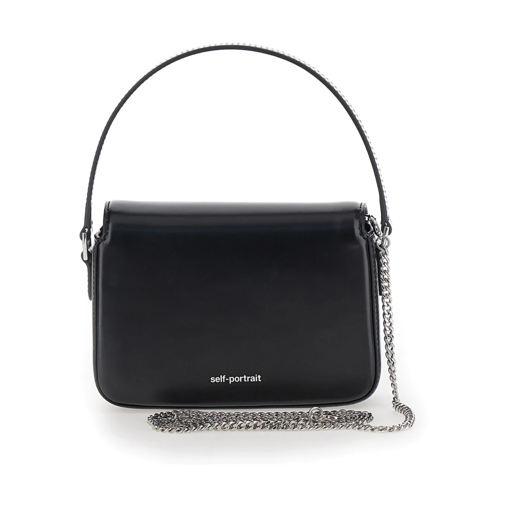 Self Portrait Zwarte Leren Micro Tas Black Dames