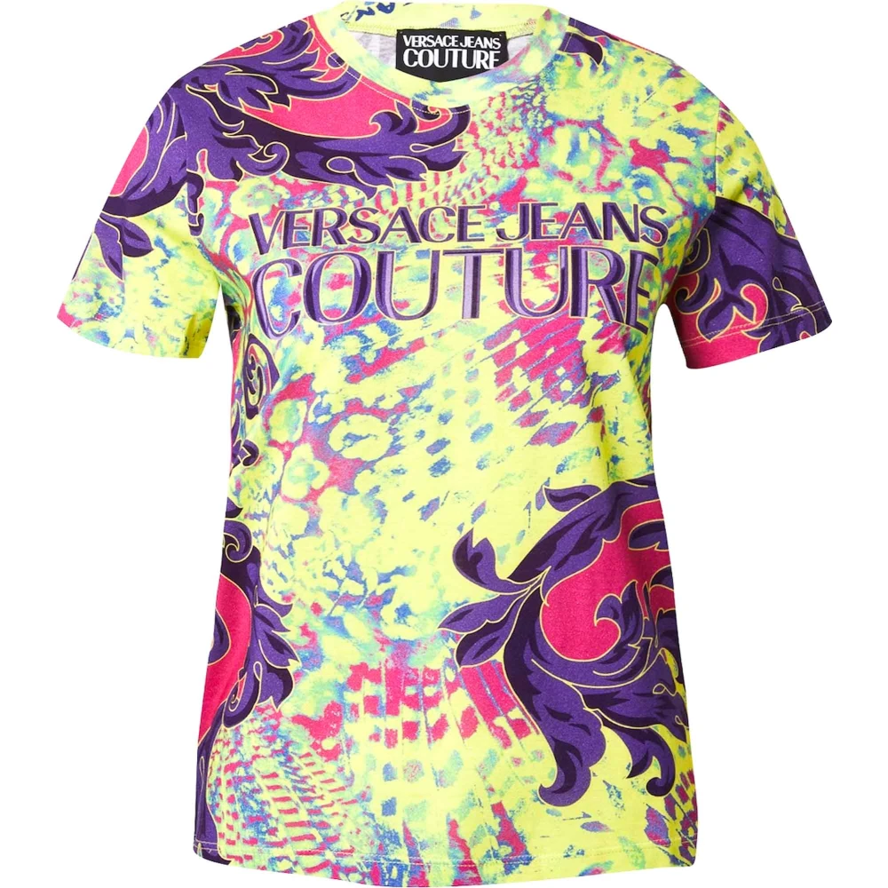 Versace Jeans Couture Multicolor Korte Mouw Logo T-Shirt Multicolor Dames