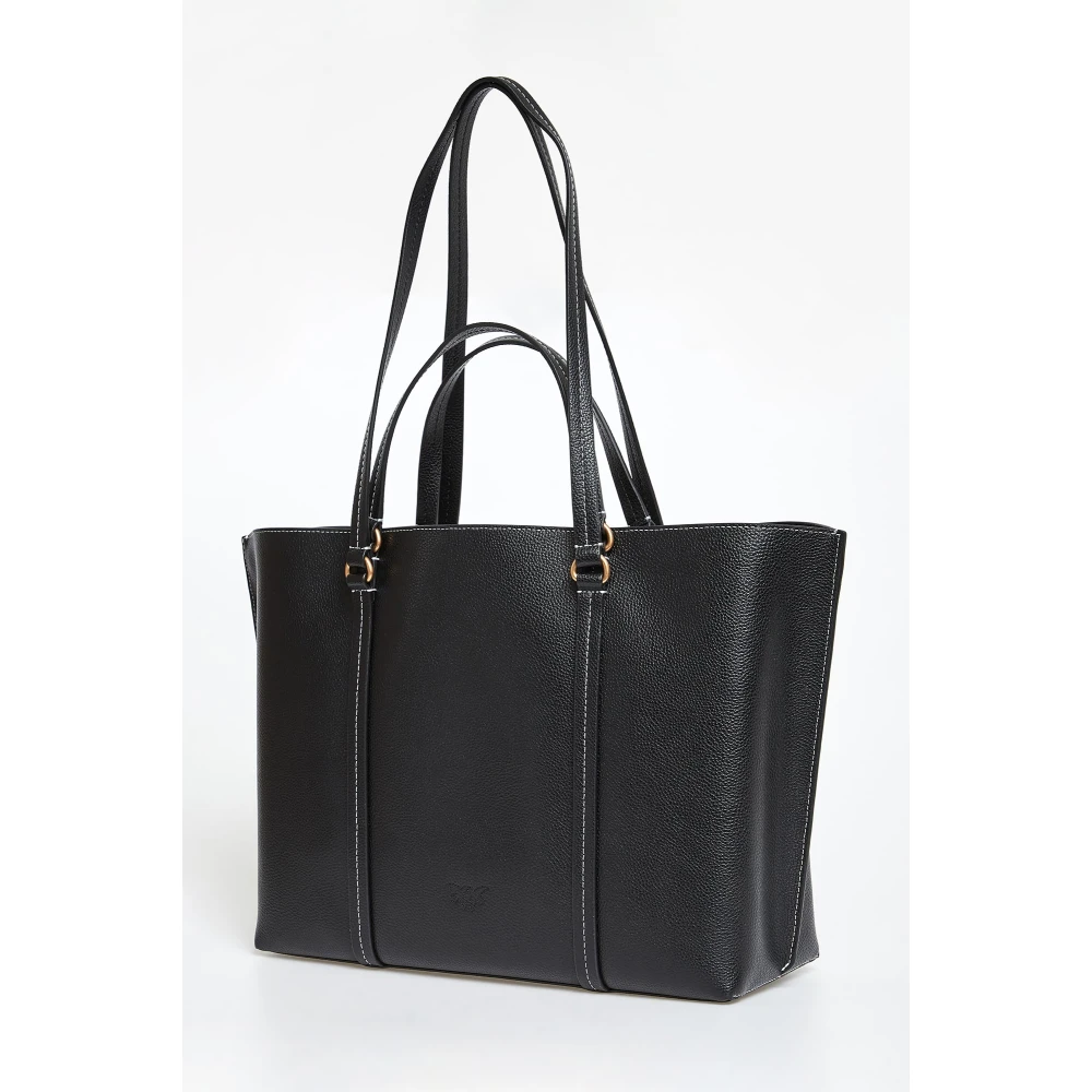 pinko Leren Schoudertas in Roze Black Dames