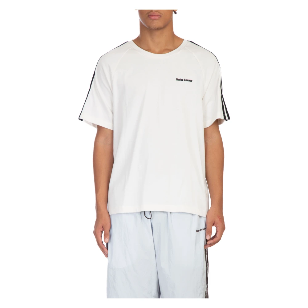 Adidas Gestreept T-shirt Klassieke Stijl White Heren