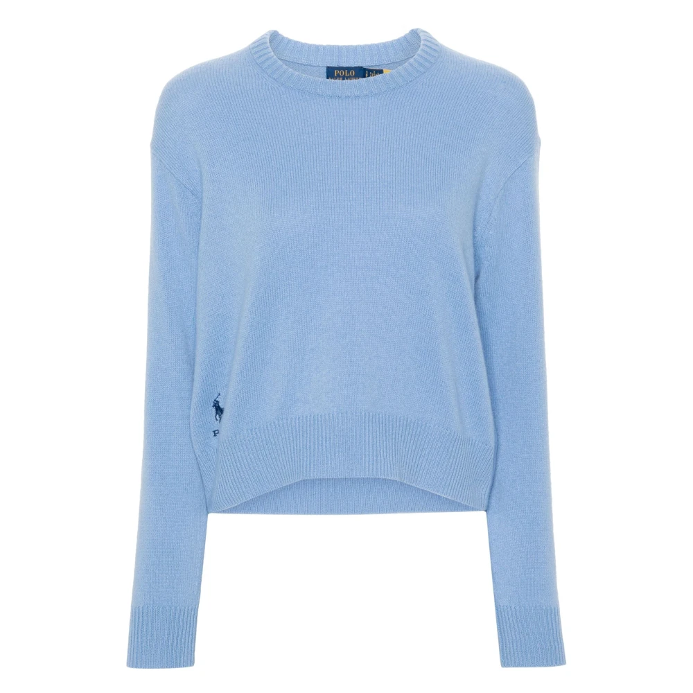 Polo Ralph Lauren Blauwe Wol Trui Lange Mouwen Blue Dames