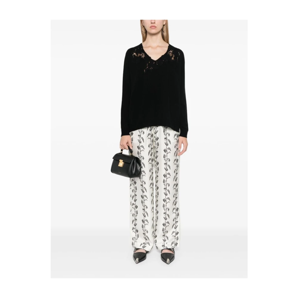 Ermanno Scervino Zwarte V-hals trui Black Dames