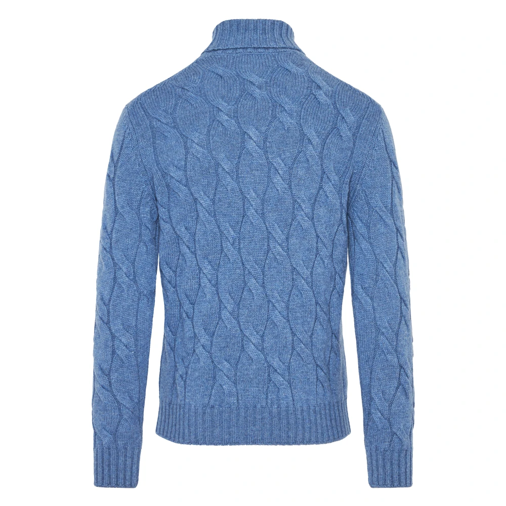 Gran Sasso Luxe Cashmere Rollneck Sweater Blue Heren