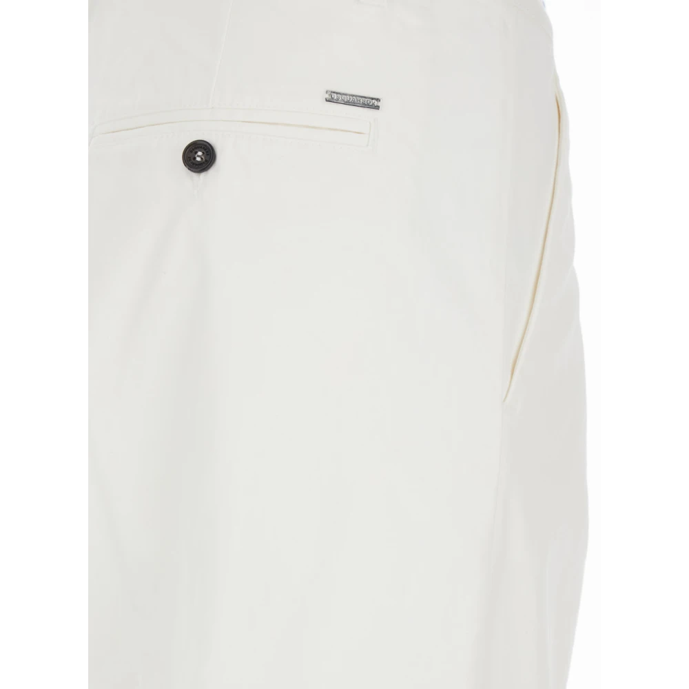 Dsquared2 Witte katoenen vijf-pocket broek met logo White Heren