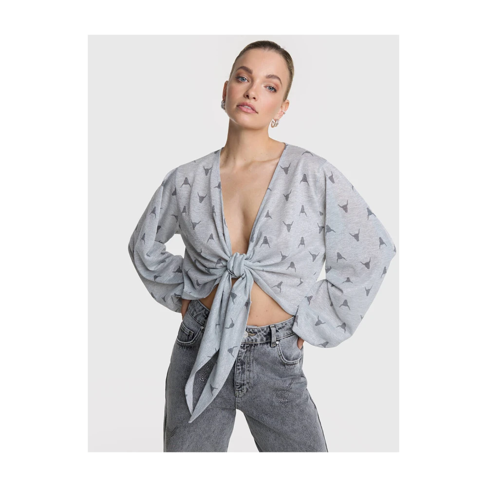 Alix The Label Transparante Bull Wrap Top Gray Dames